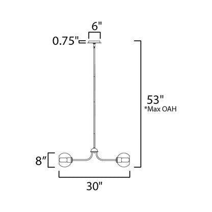 Knox Chandelier - line drawing.