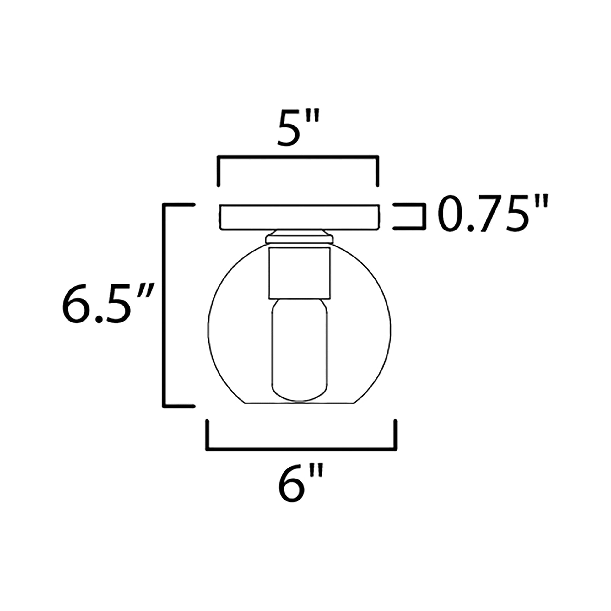 Knox Flush Mount Ceiling Light - line drawing.