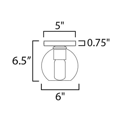 Knox Flush Mount Ceiling Light - line drawing.