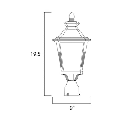 Knoxville Outdoor Post Light - line drawing.