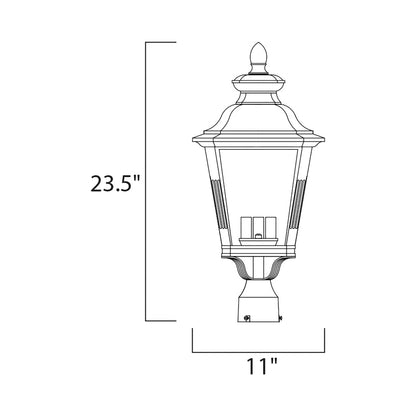 Knoxville Outdoor Post Light - line drawing.