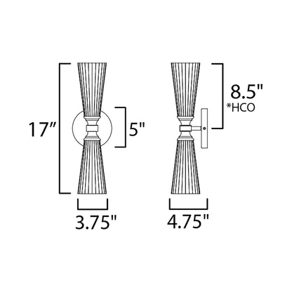 Krevat Bath Wall Light - line drawing.