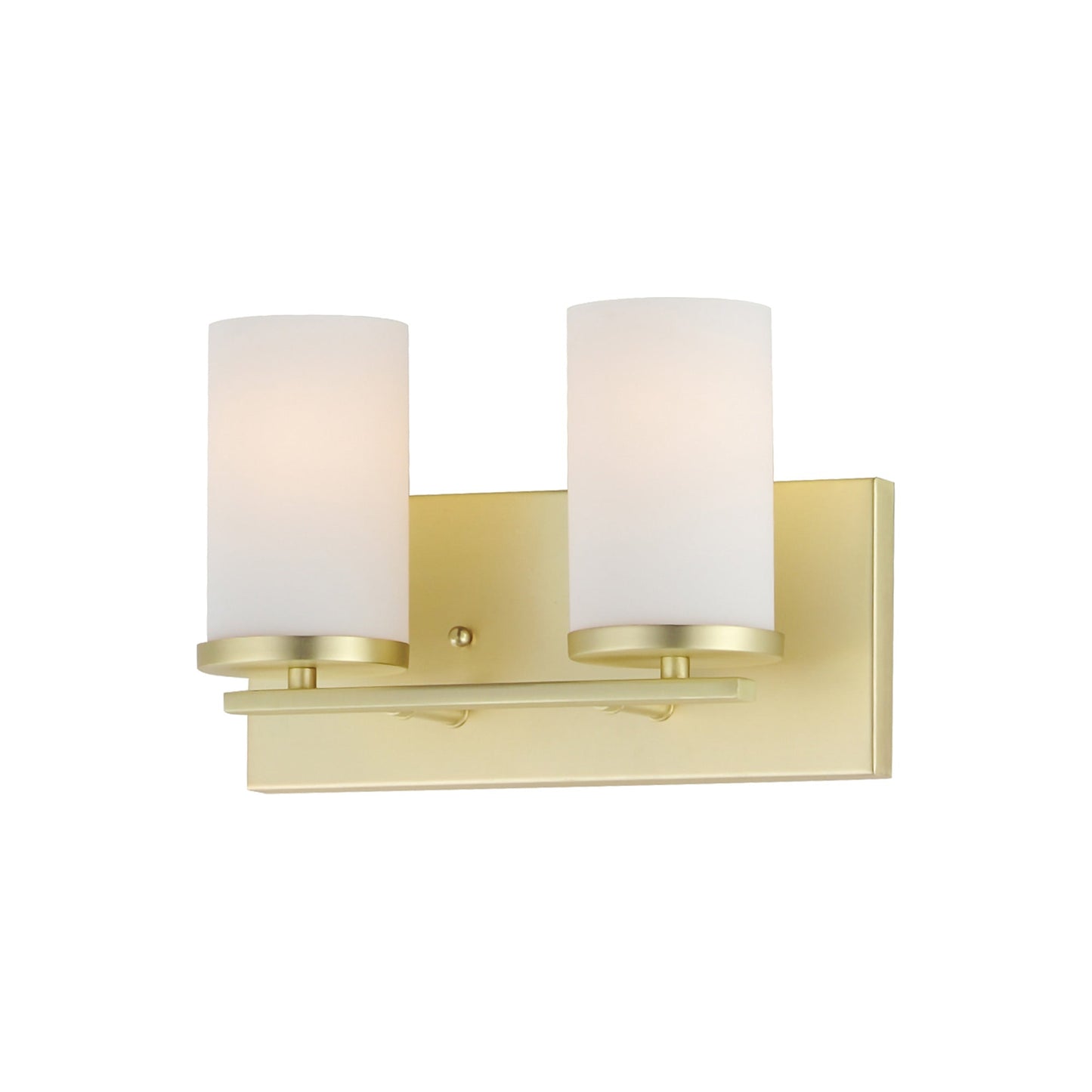 Lateral Bath Vanity Light in Satin Brass (2-Light).