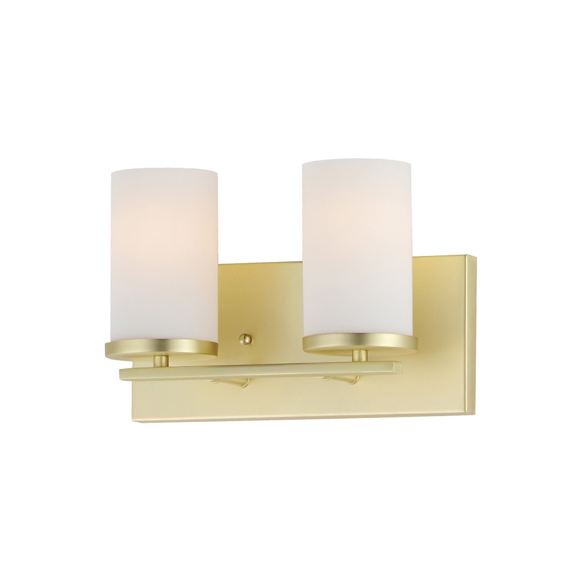 Lateral Bath Vanity Light in Satin Brass (2-Light).