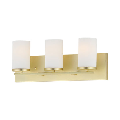 Lateral Bath Vanity Light in Satin Brass (3-Light).