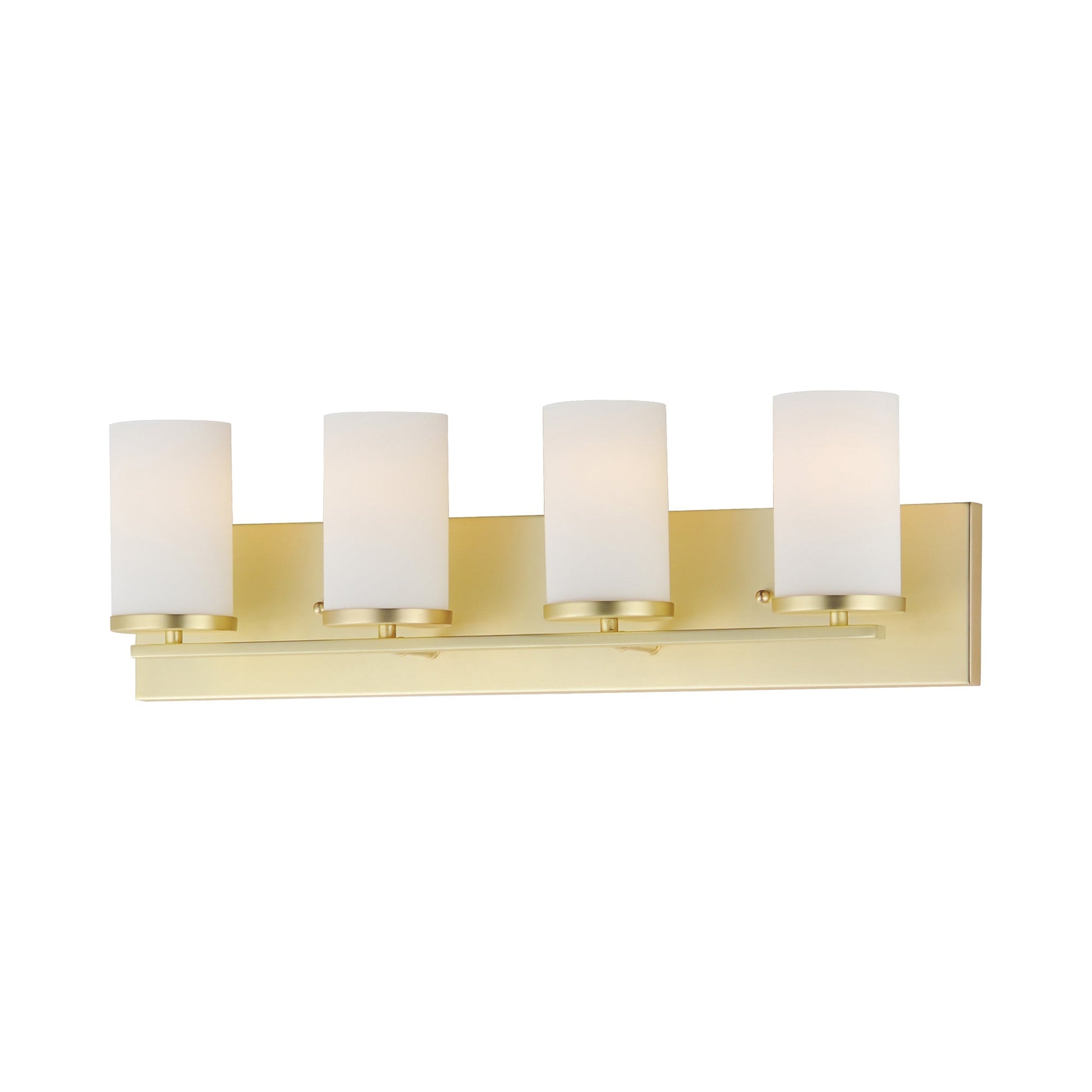 Lateral Bath Vanity Light in Satin Brass (4-Light).