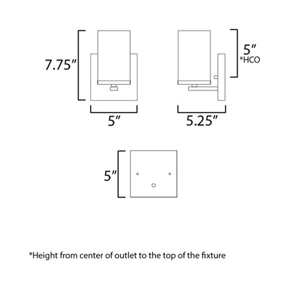 Lateral Bath Wall Light - line drawing.