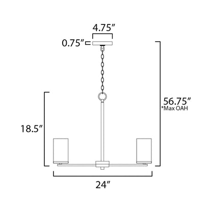 Lateral Chandelier - line drawing.