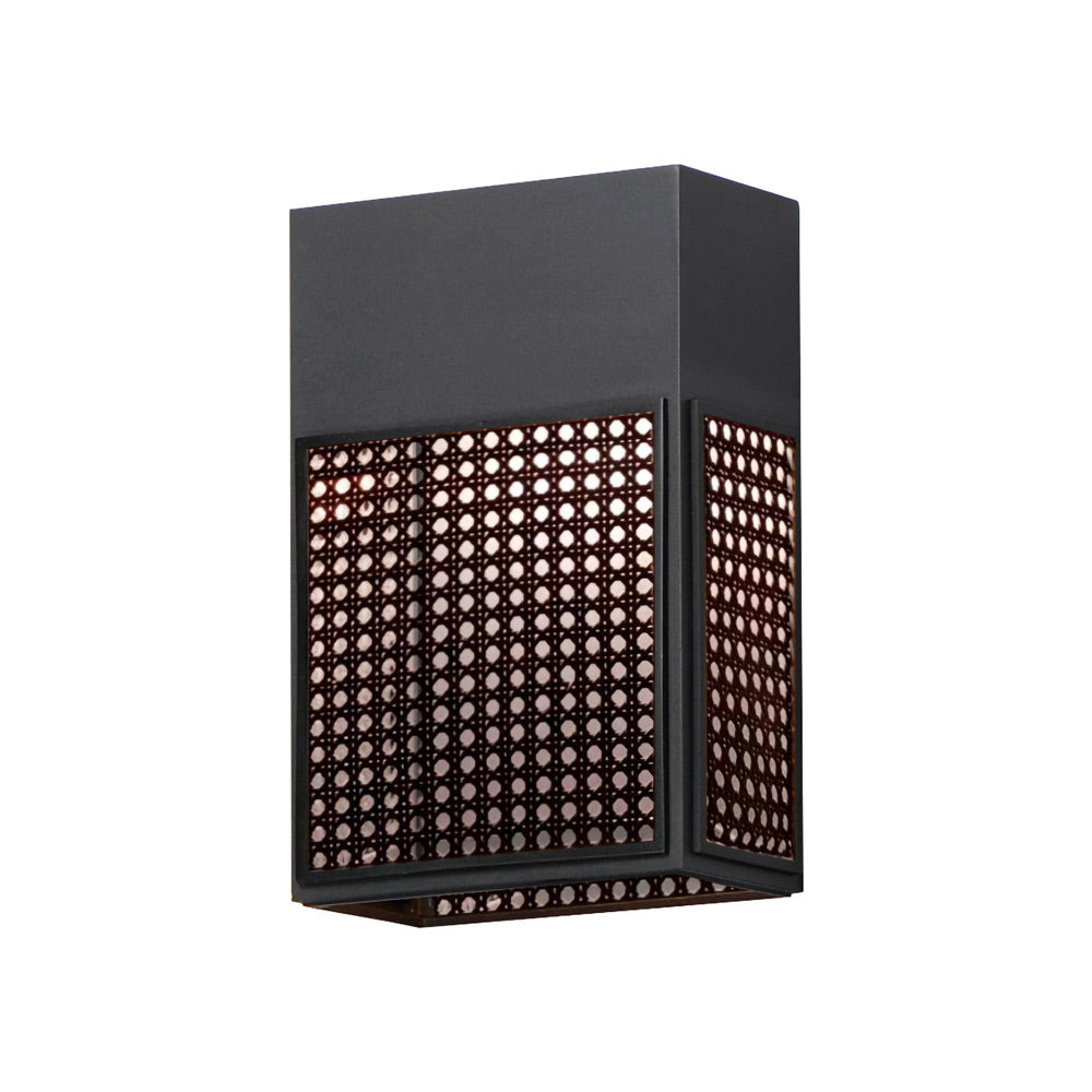 Lattice Outdoor LED Wall Light in Black (12-Inch).