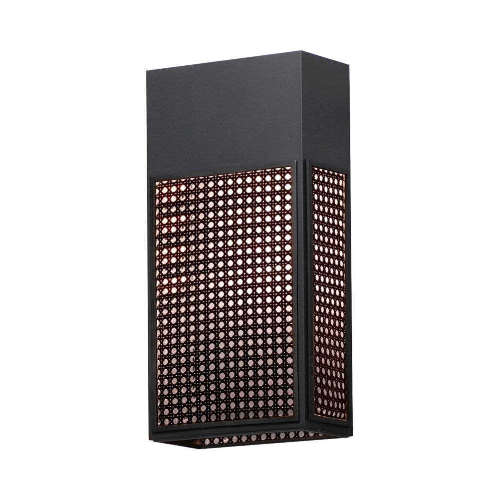 Lattice Outdoor LED Wall Light in Black (16-Inch).
