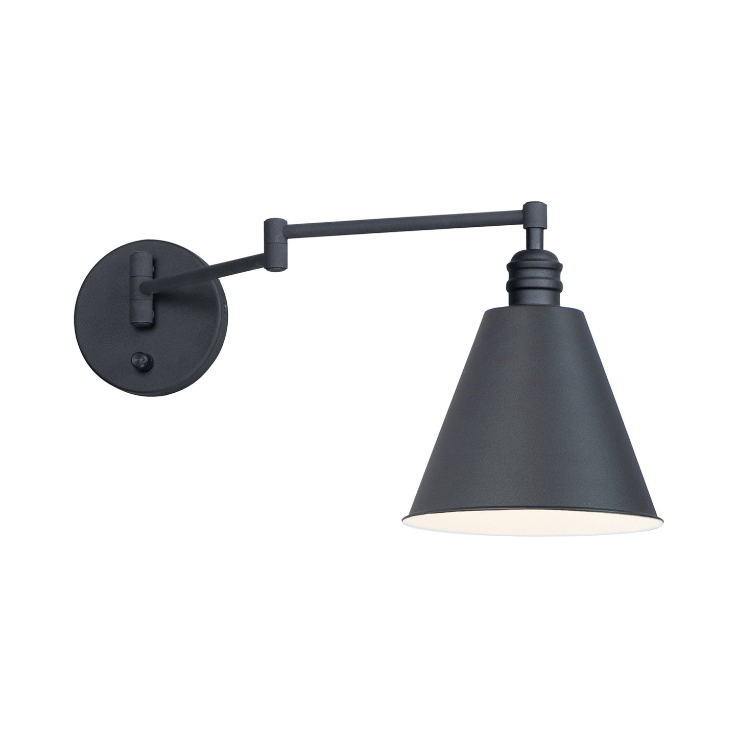 Library Swing Arm Wall Light in Black.