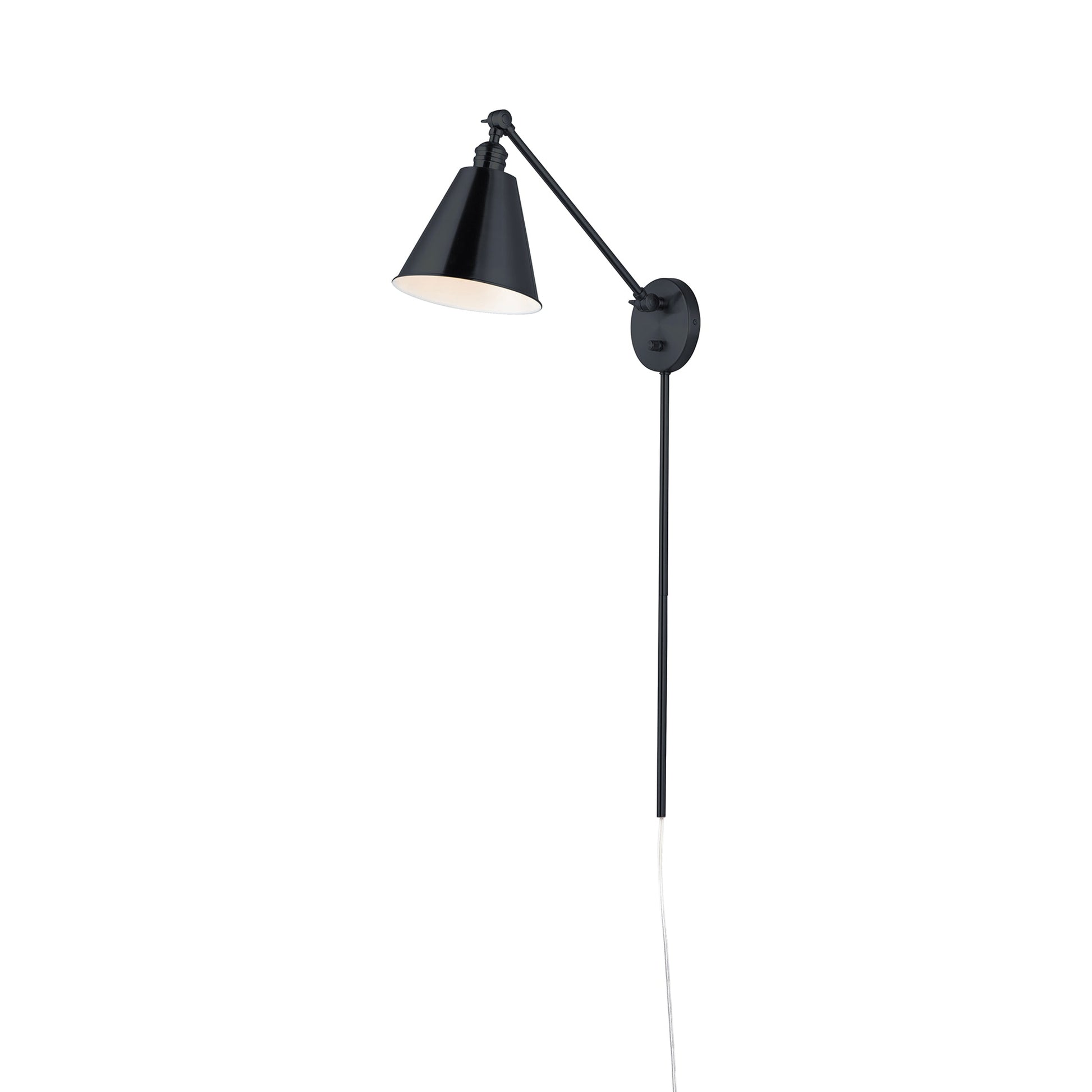 Library Wall Light in Black (Single Arm).