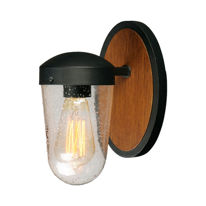 Lido Outdoor Wall Light in Antique Pecan/Black (1-Light).