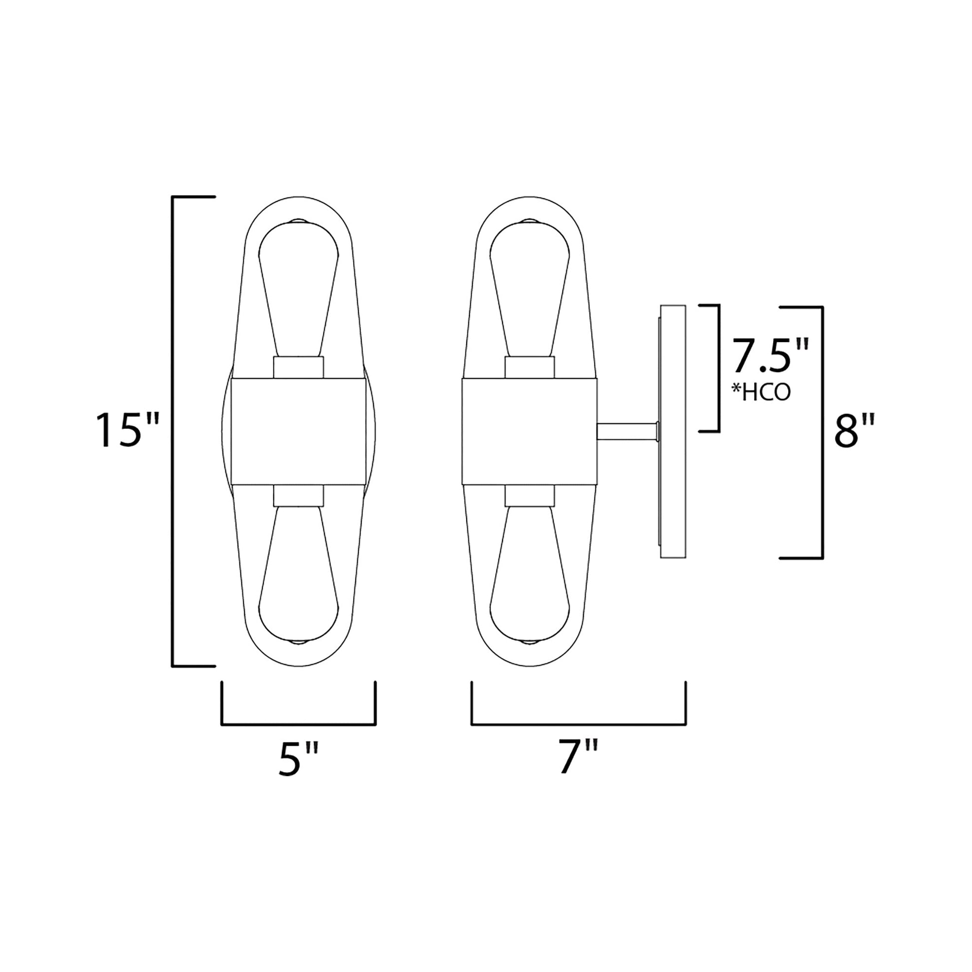 Lido Outdoor Wall Light - line drawing.