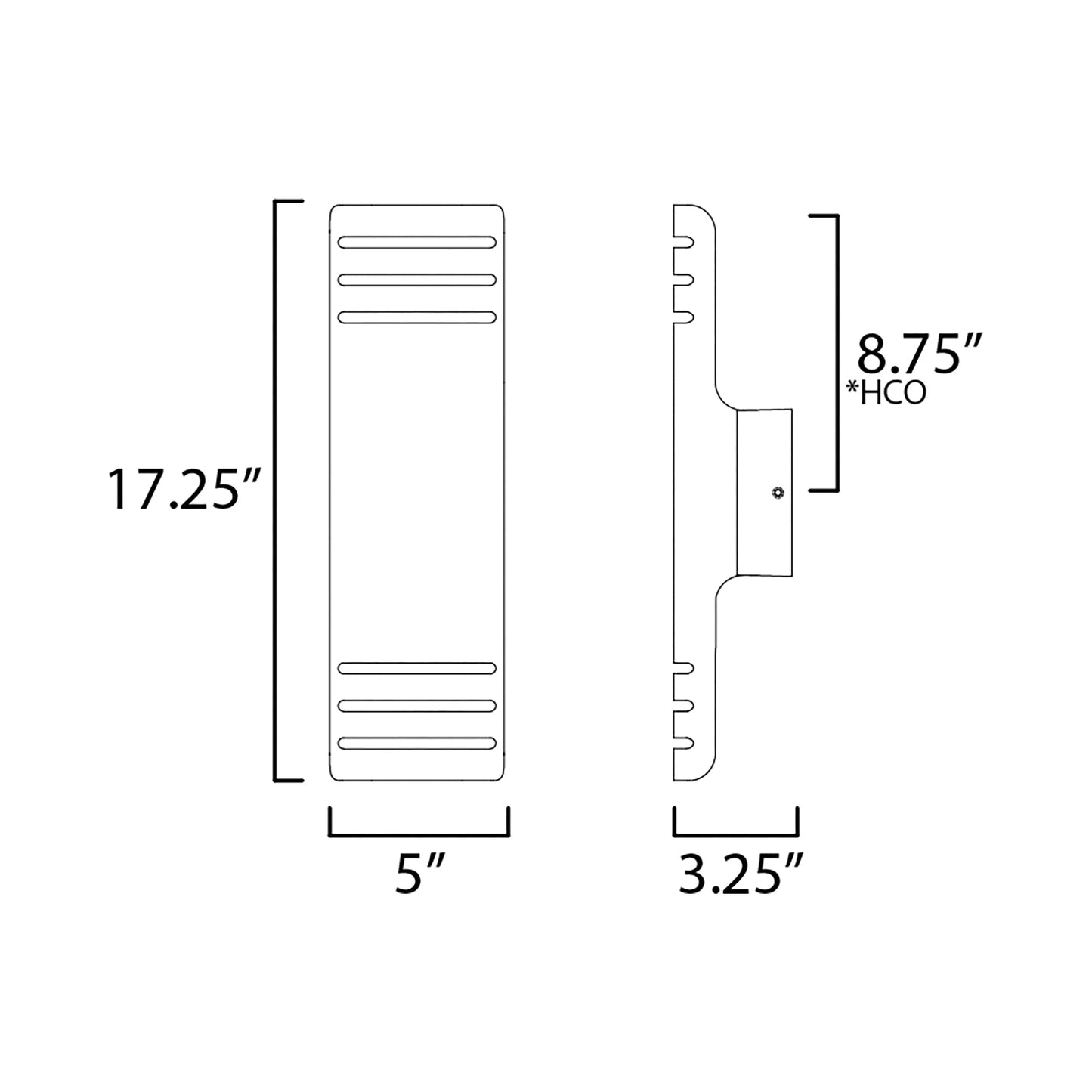Lightray Outdoor LED Directional Wall Light - line drawing.