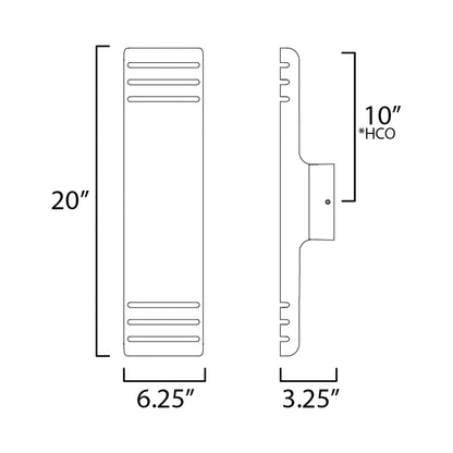 Lightray Outdoor LED Directional Wall Light - line drawing.