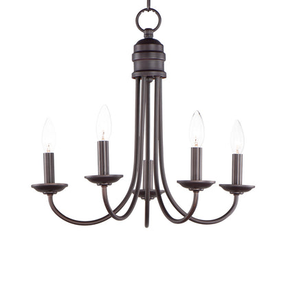 Logan Candle Chandelier in Oil Rubbed Bronze (5-Light).