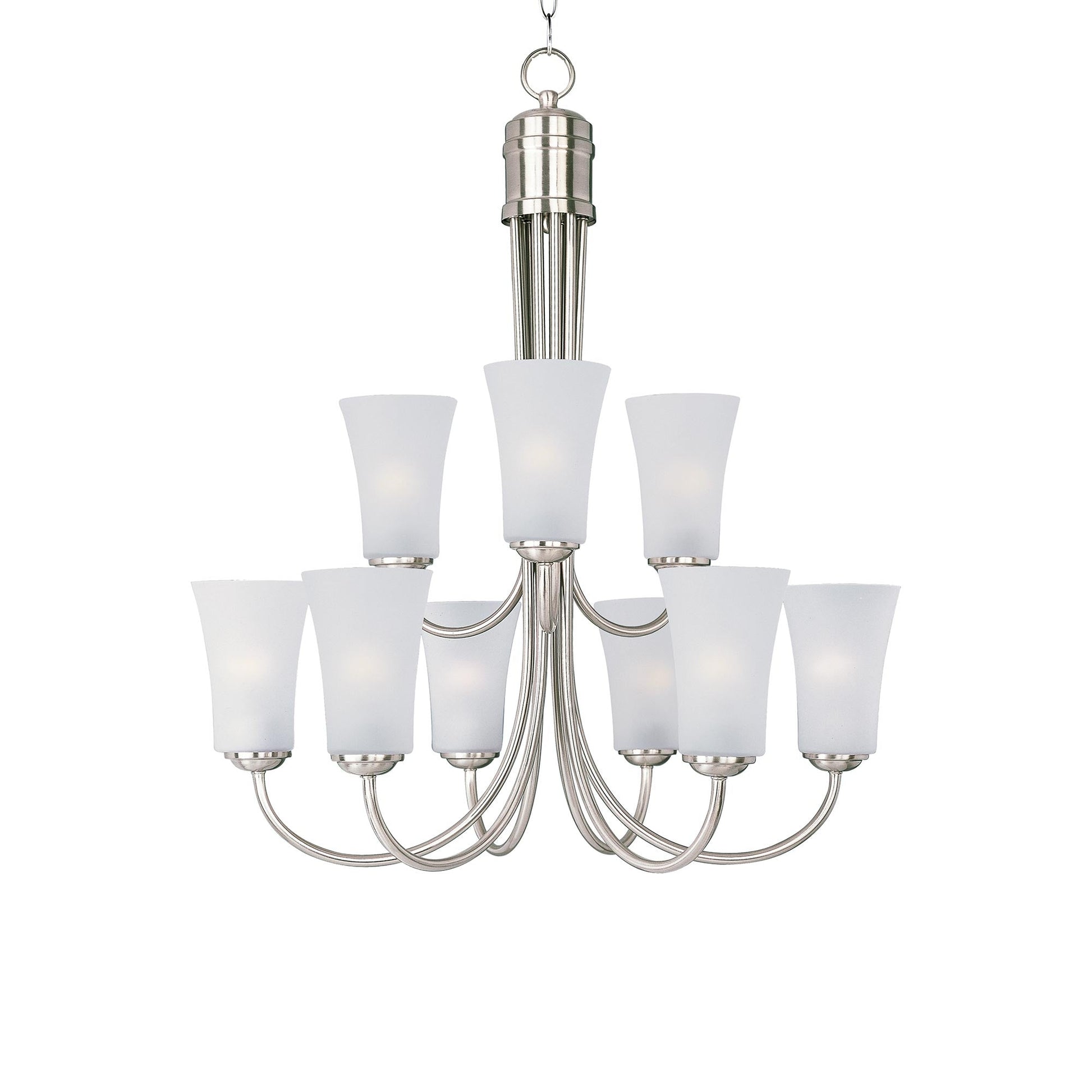 Logan Chandelier in Satin Nickel (9-Light).
