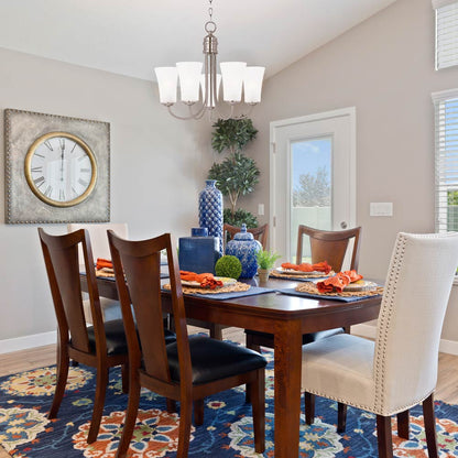 Logan Chandelier in dining room.