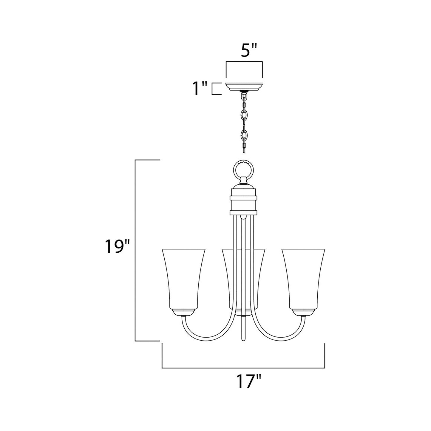 Logan Chandelier - line drawing.