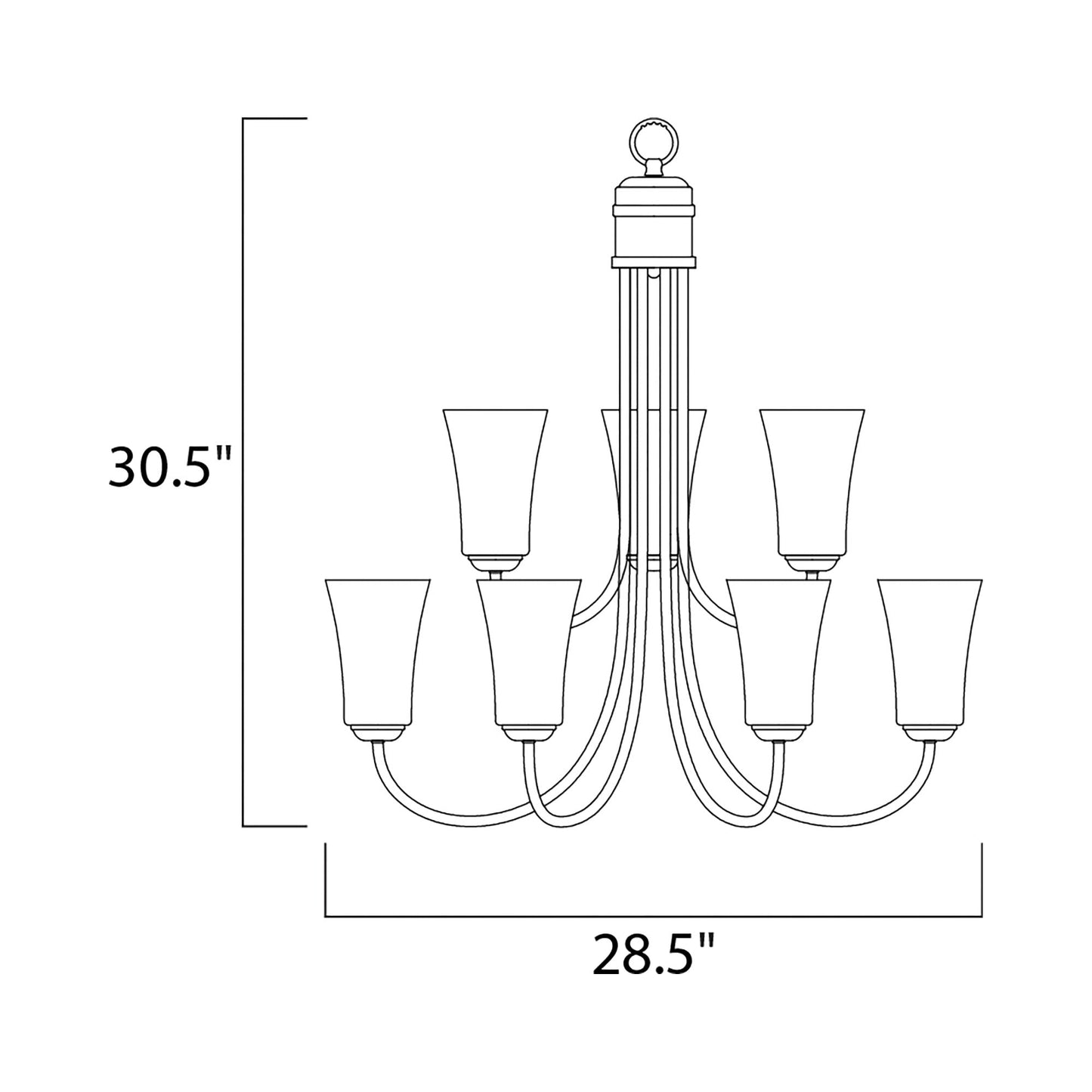 Logan Chandelier - line drawing.