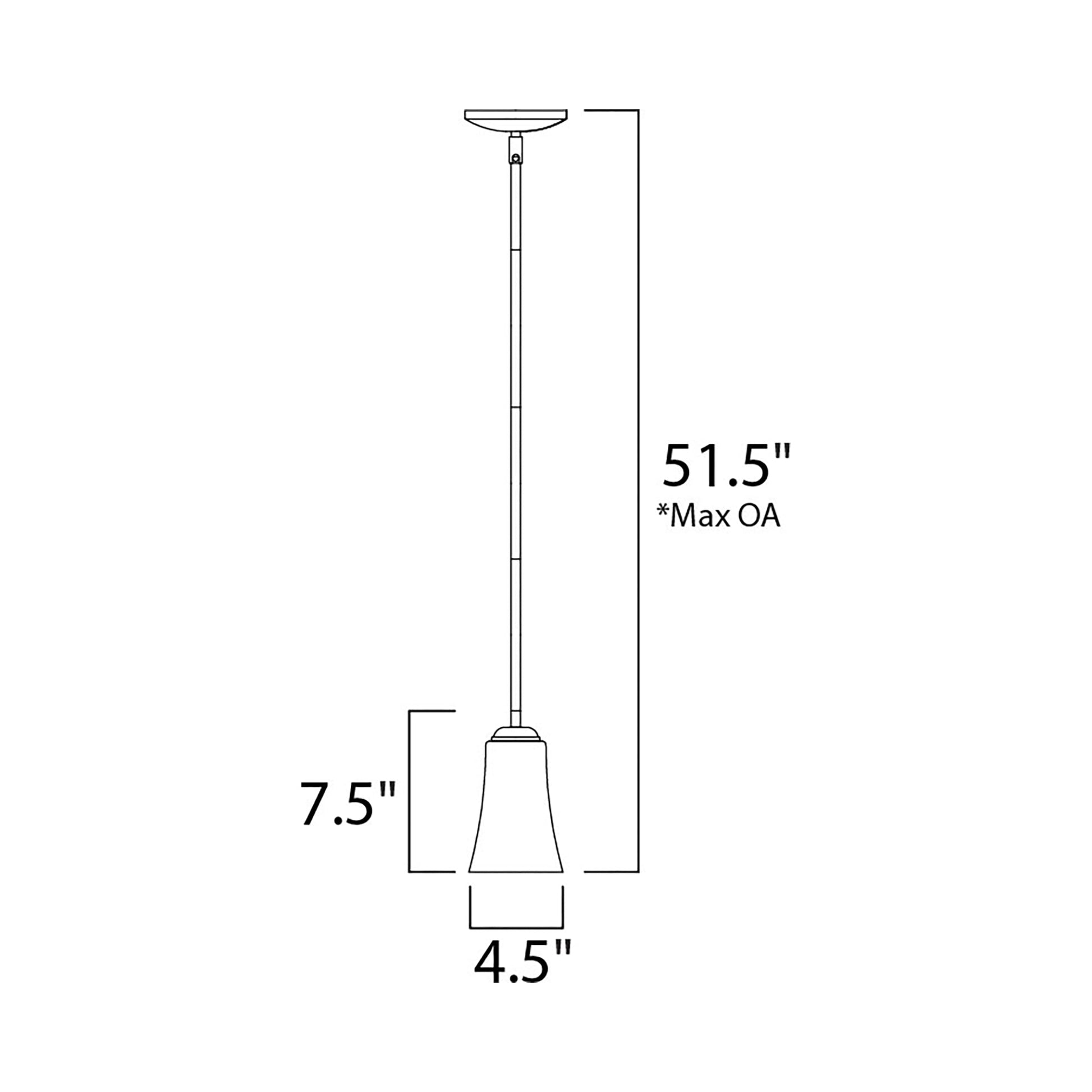 Logan Mini Pendant Light - line drawing.