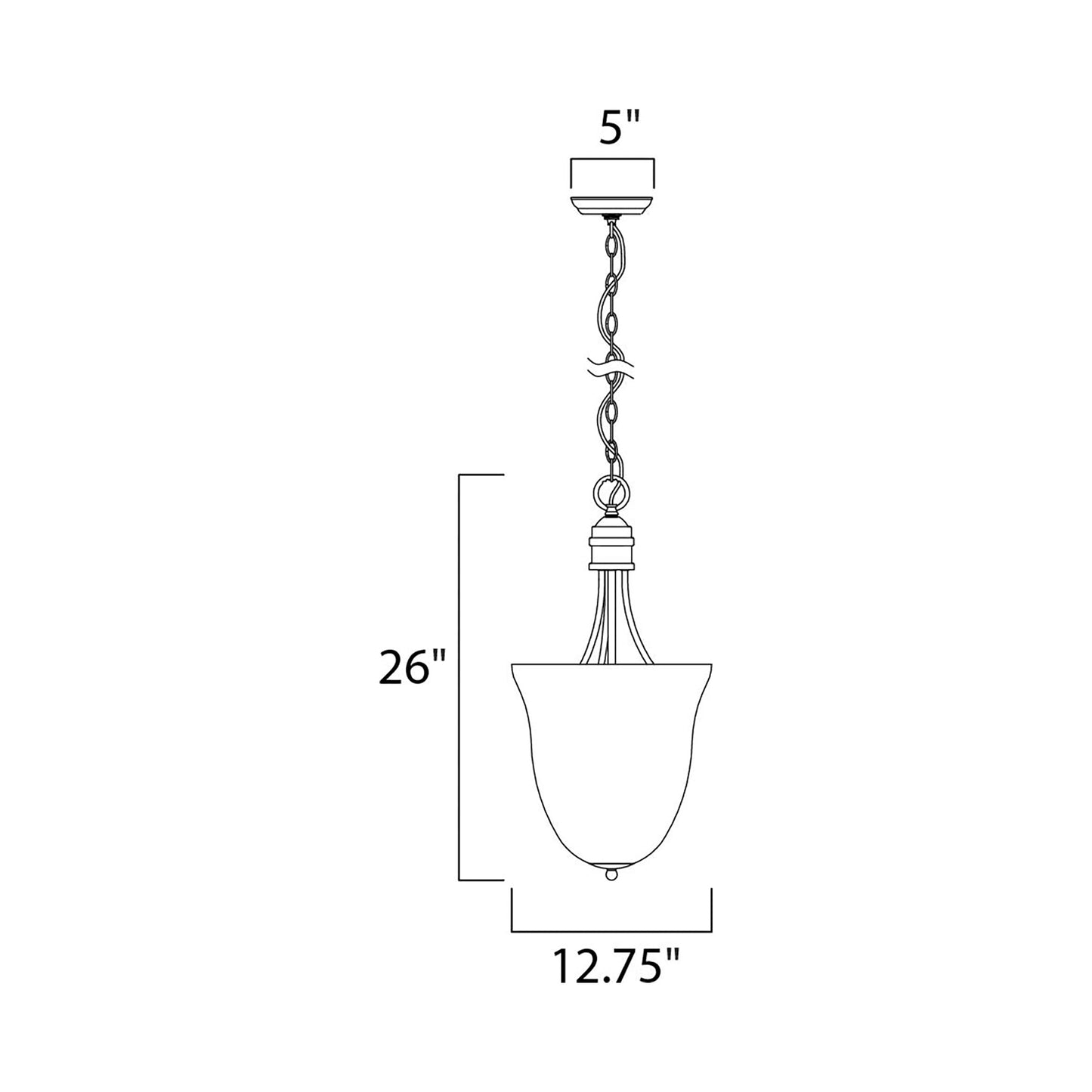 Logan Pendant Light - line drawing.