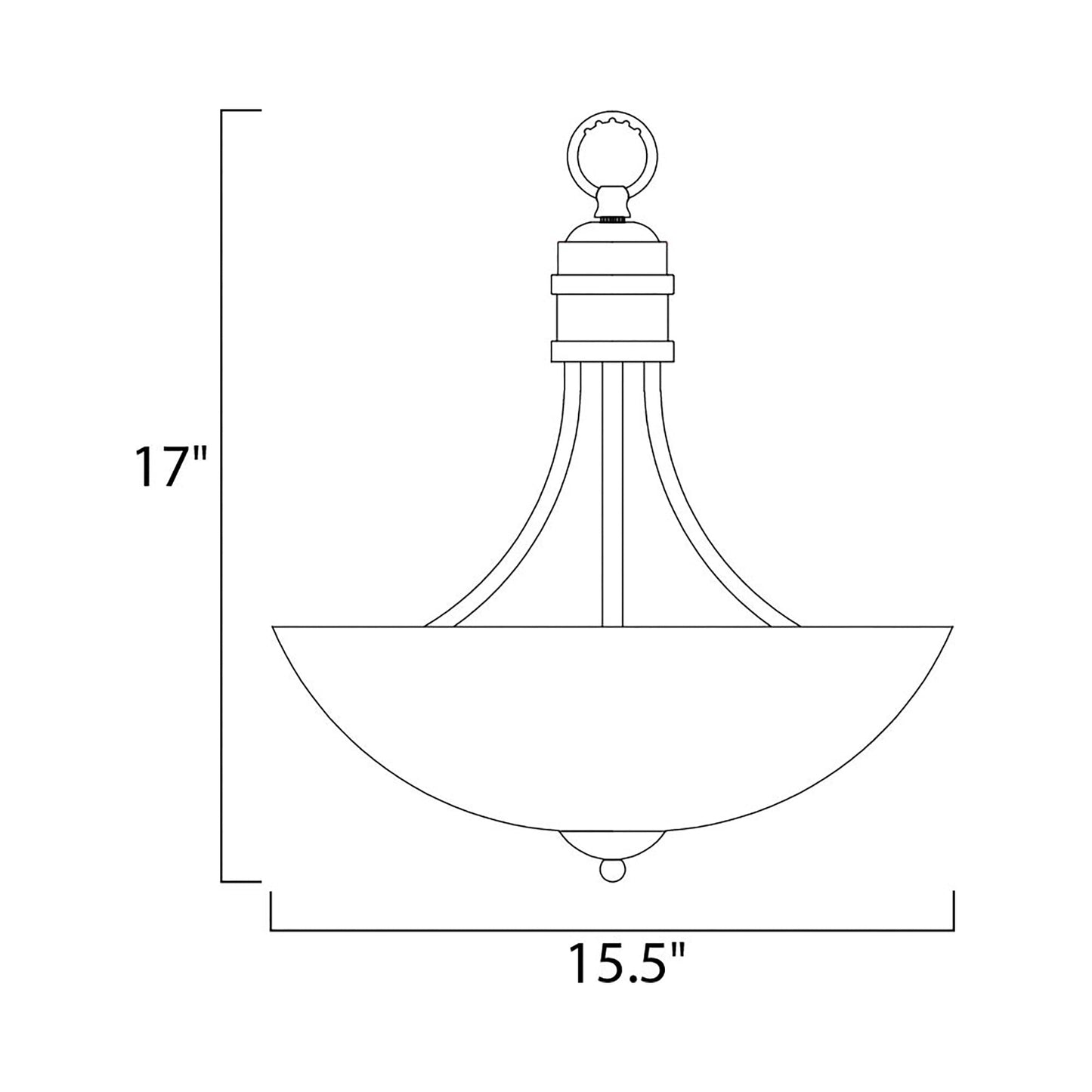 Logan Pendant Light - line drawing.