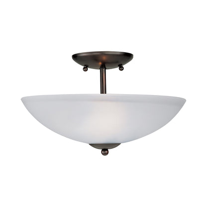 Logan Semi Flush Mount Ceiling Light in Oil Rubbed Bronze.