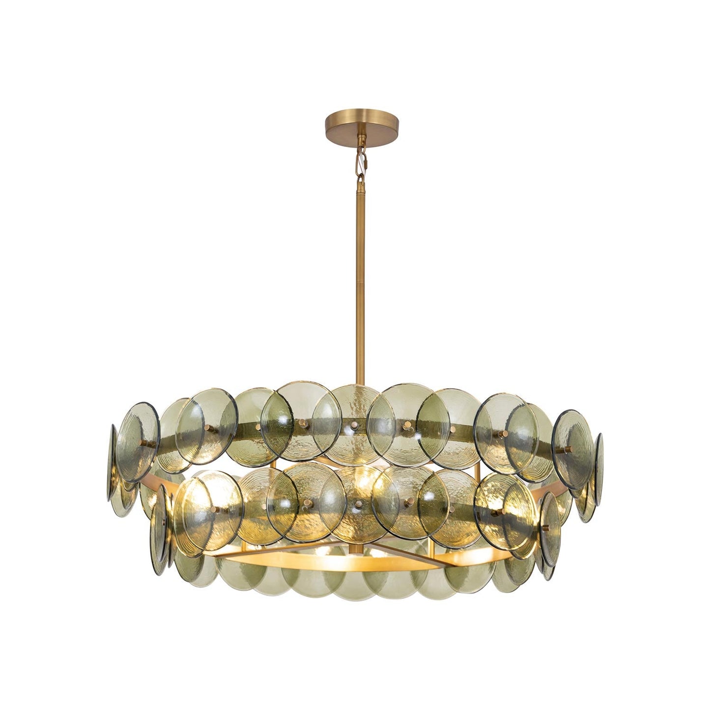 Loren Chandelier in Weathered Brass (Green Vintage/32-Inch).