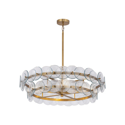Loren Chandelier in Weathered Brass (Textured Clear/32-Inch).