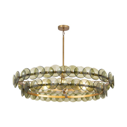 Loren Chandelier in Weathered Brass (Green Vintage/42-Inch).