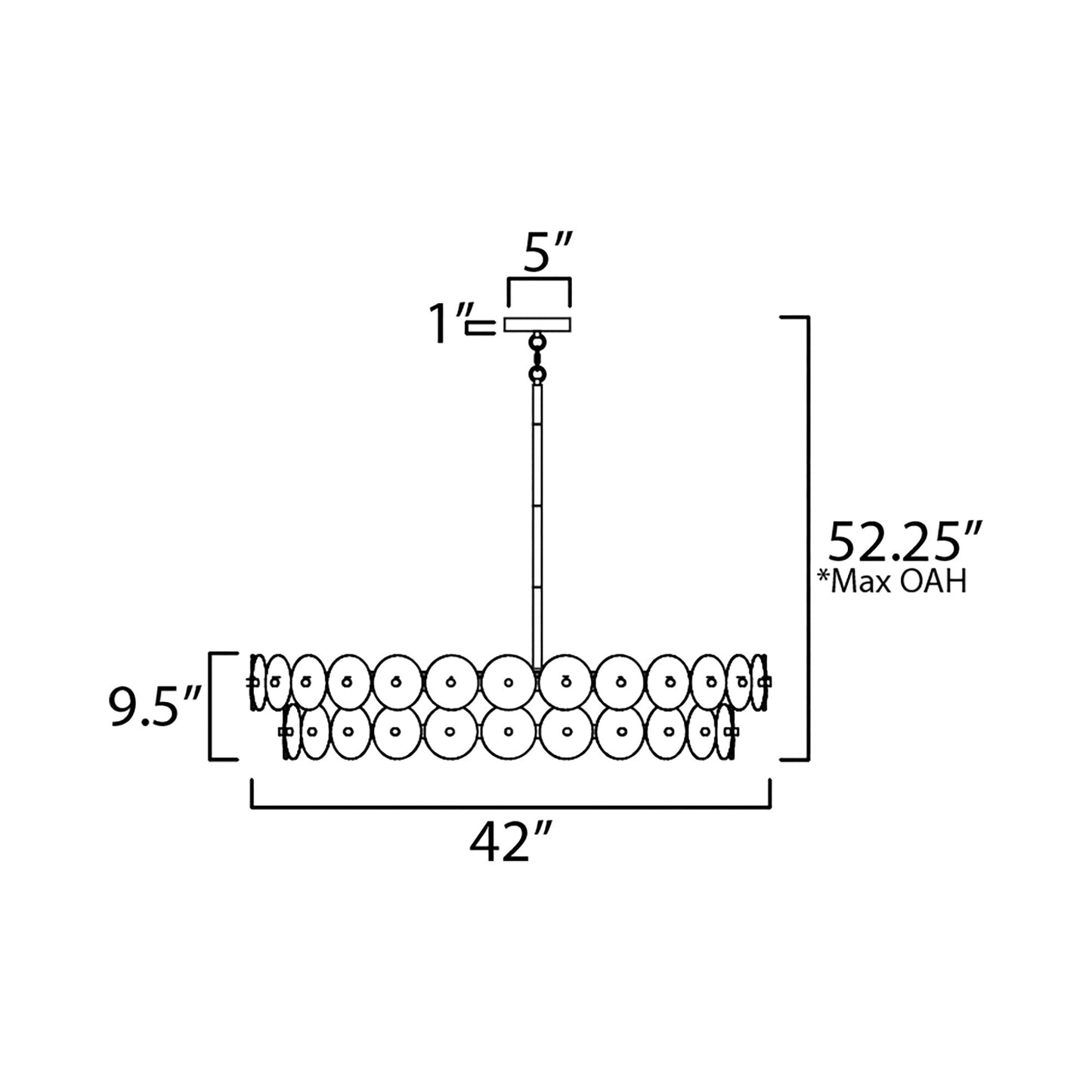 Loren Chandelier - line drawing.