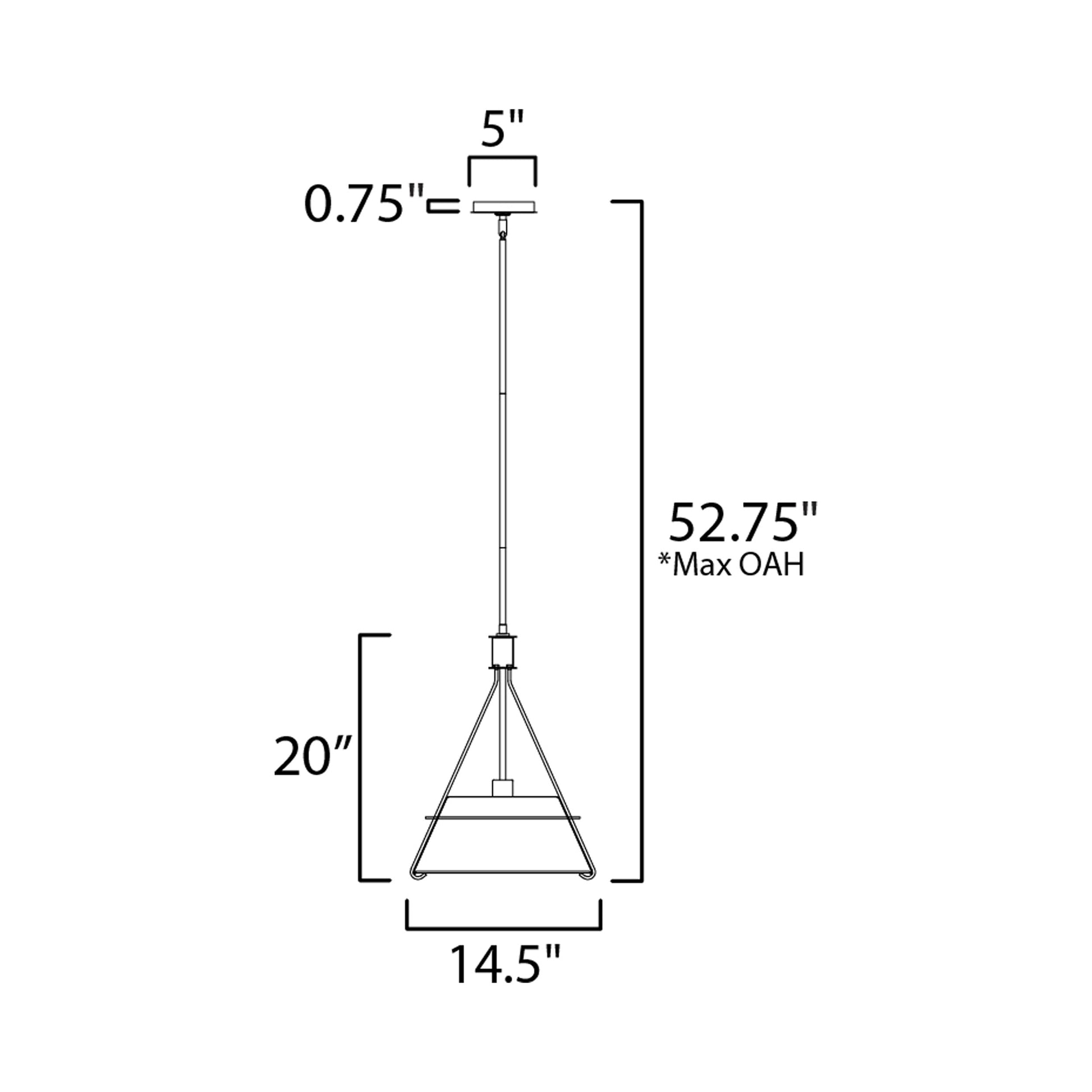 Lucas Pendant Light - line drawing.