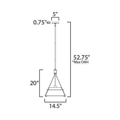 Lucas Pendant Light - line drawing.