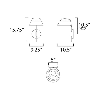 Lucas Wall Light - line drawing.
