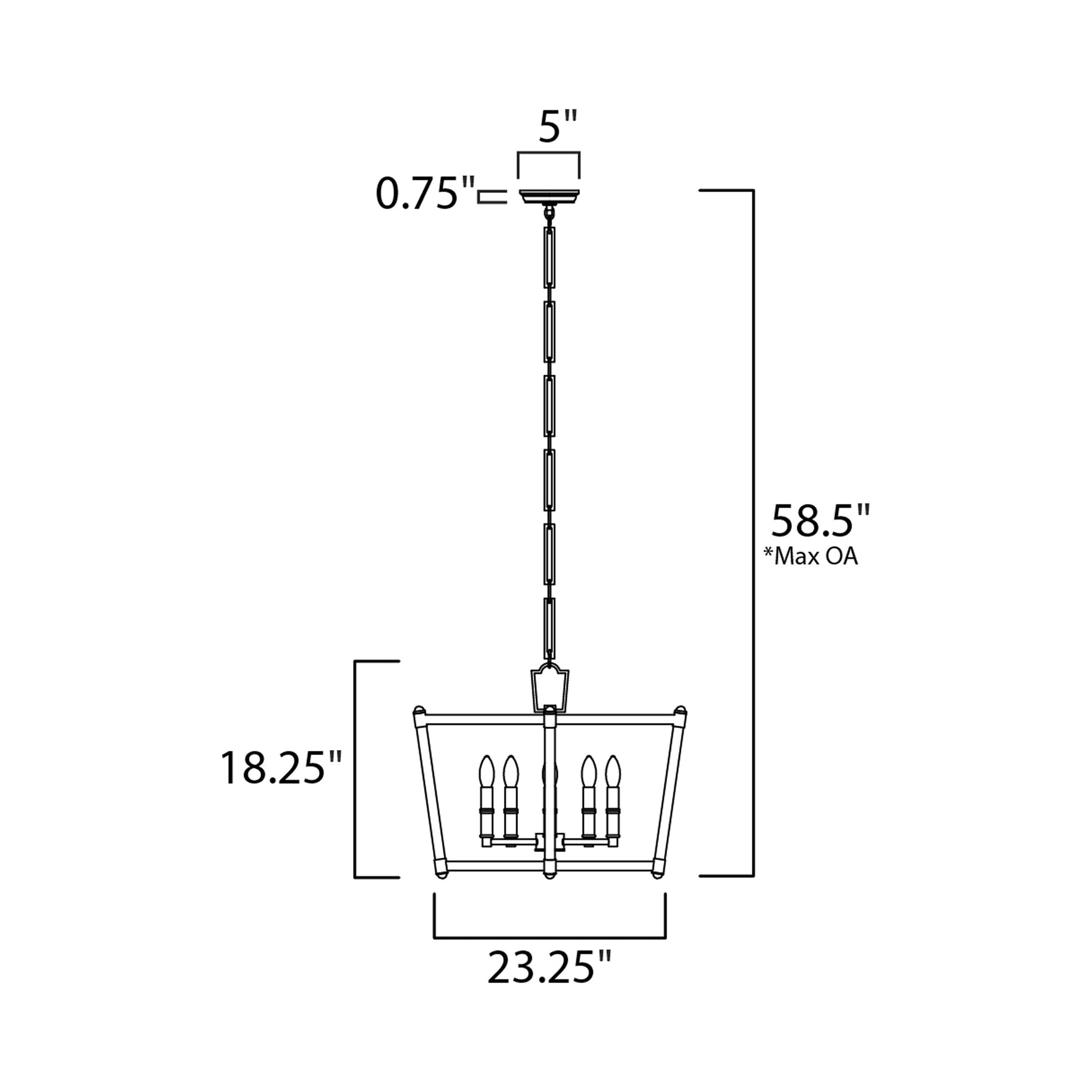 Lucent Chandelier - line drawing.