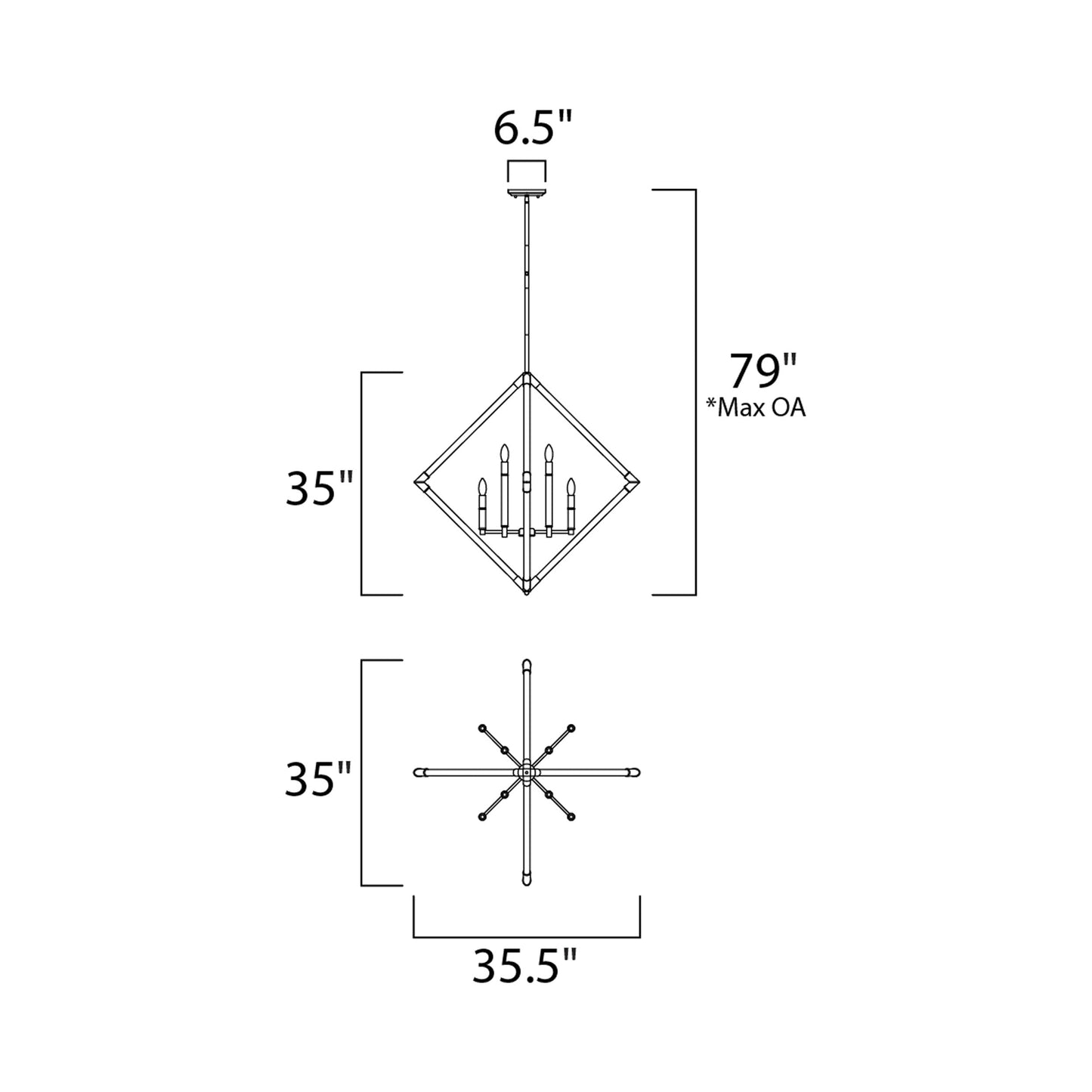 Lucent Pendant Light - line drawing.