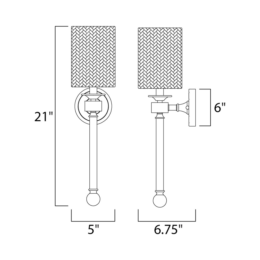 Lucent Wall Light - line drawing.