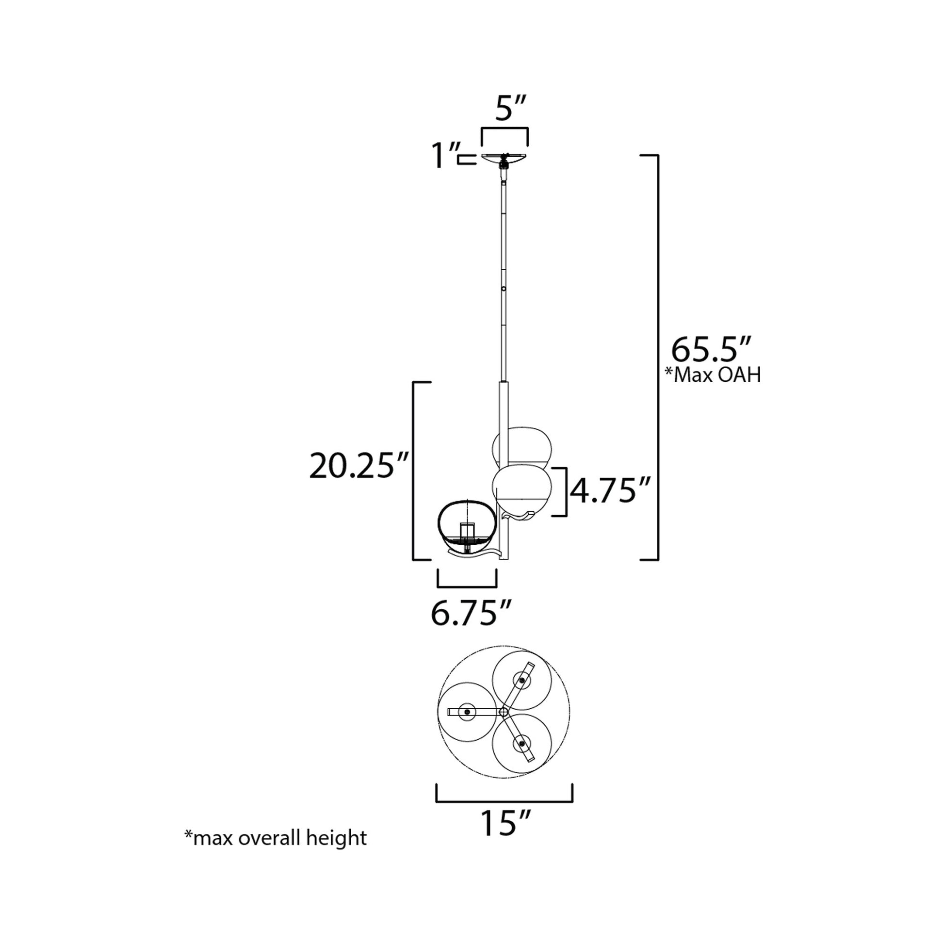 Lucerne Chandelier - line drawing.