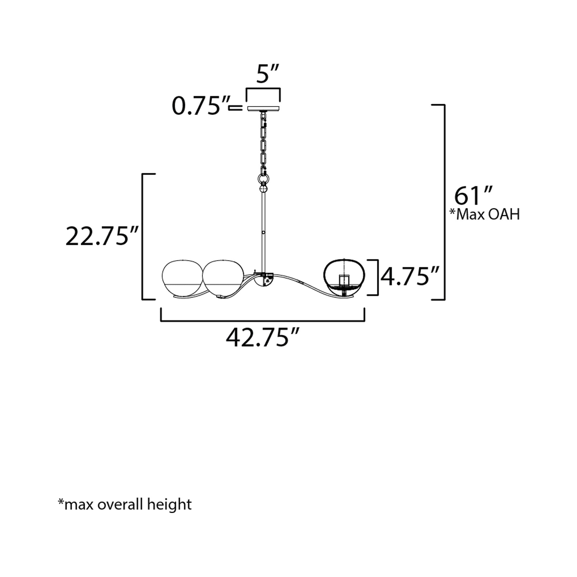 Lucerne Chandelier - line drawing.