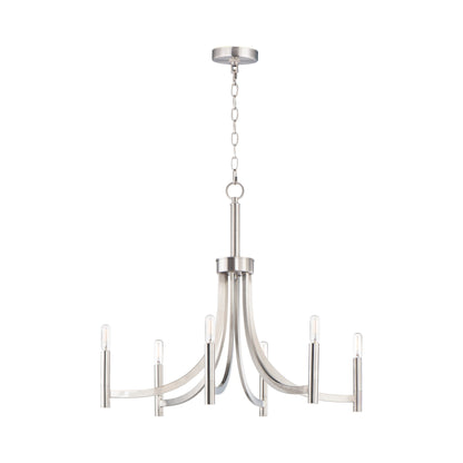 Lyndon Chandelier in Satin Nickel (6-Light).