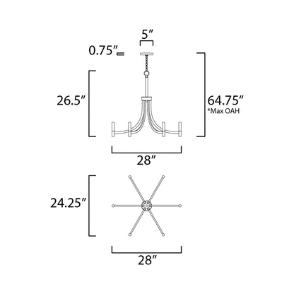 Lyndon Chandelier - line drawing.