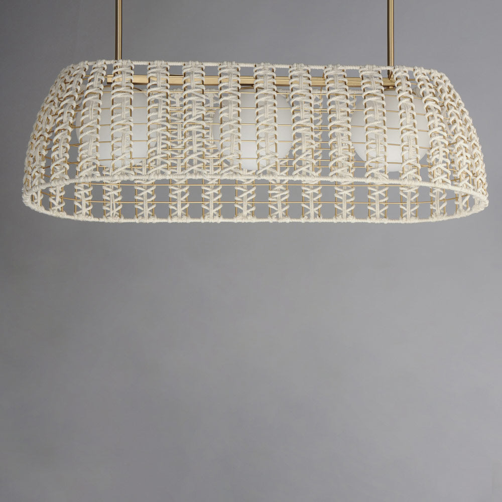 Macrame Linear Pendant Light in Detail.