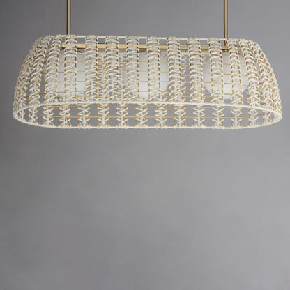Macrame Linear Pendant Light in Detail.