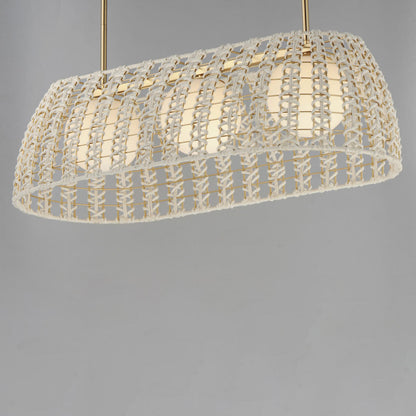 Macrame Linear Pendant Light in Detail.