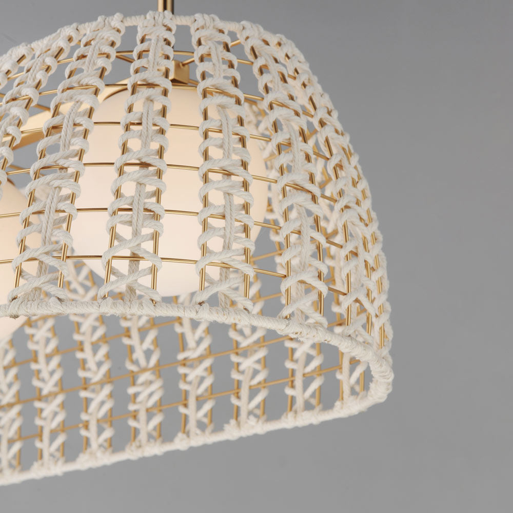 Macrame Linear Pendant Light in Detail.