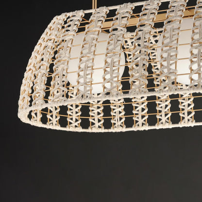 Macrame Linear Pendant Light in Detail.