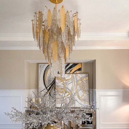 Majestic Chandelier in living room.