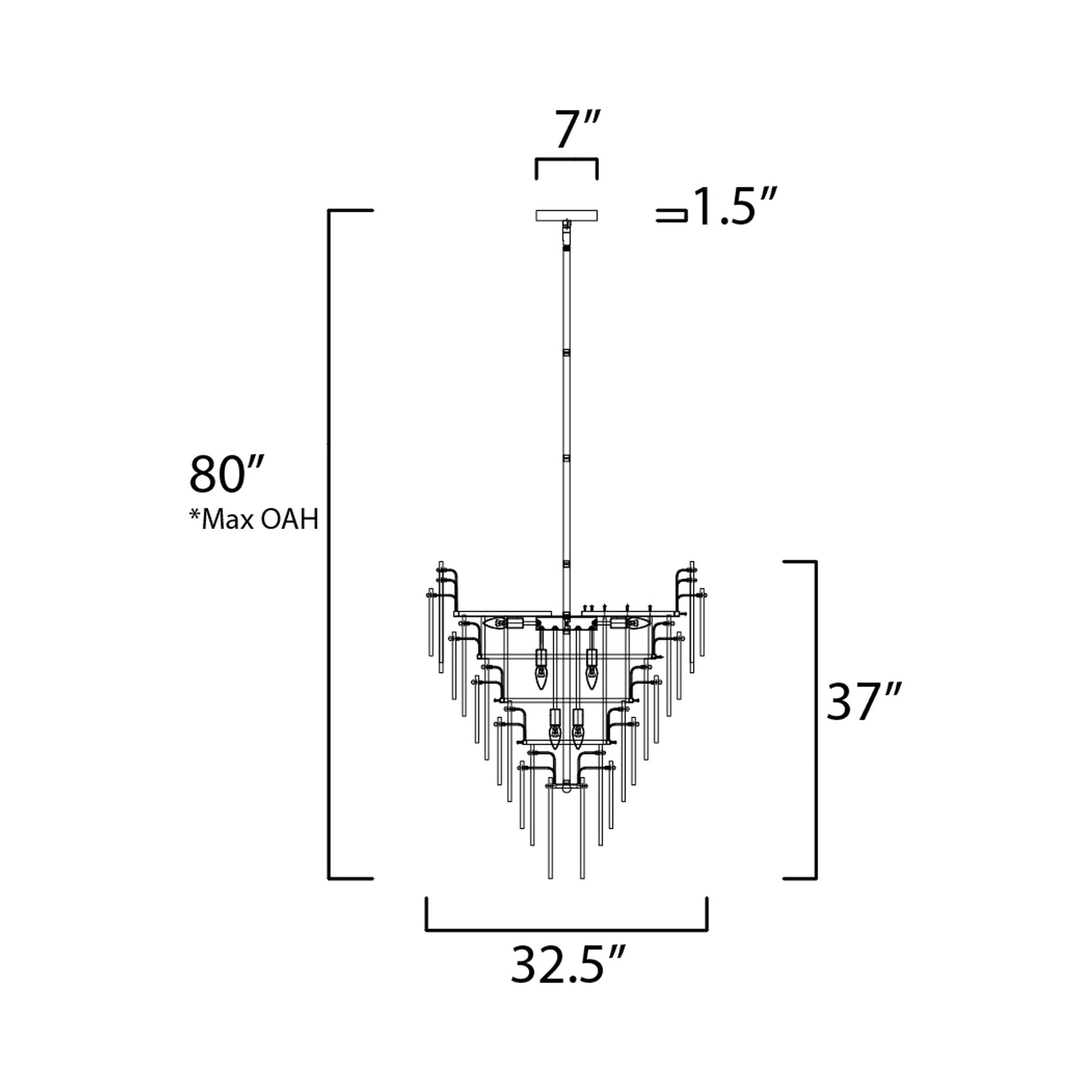 Majestic Chandelier - line drawing.